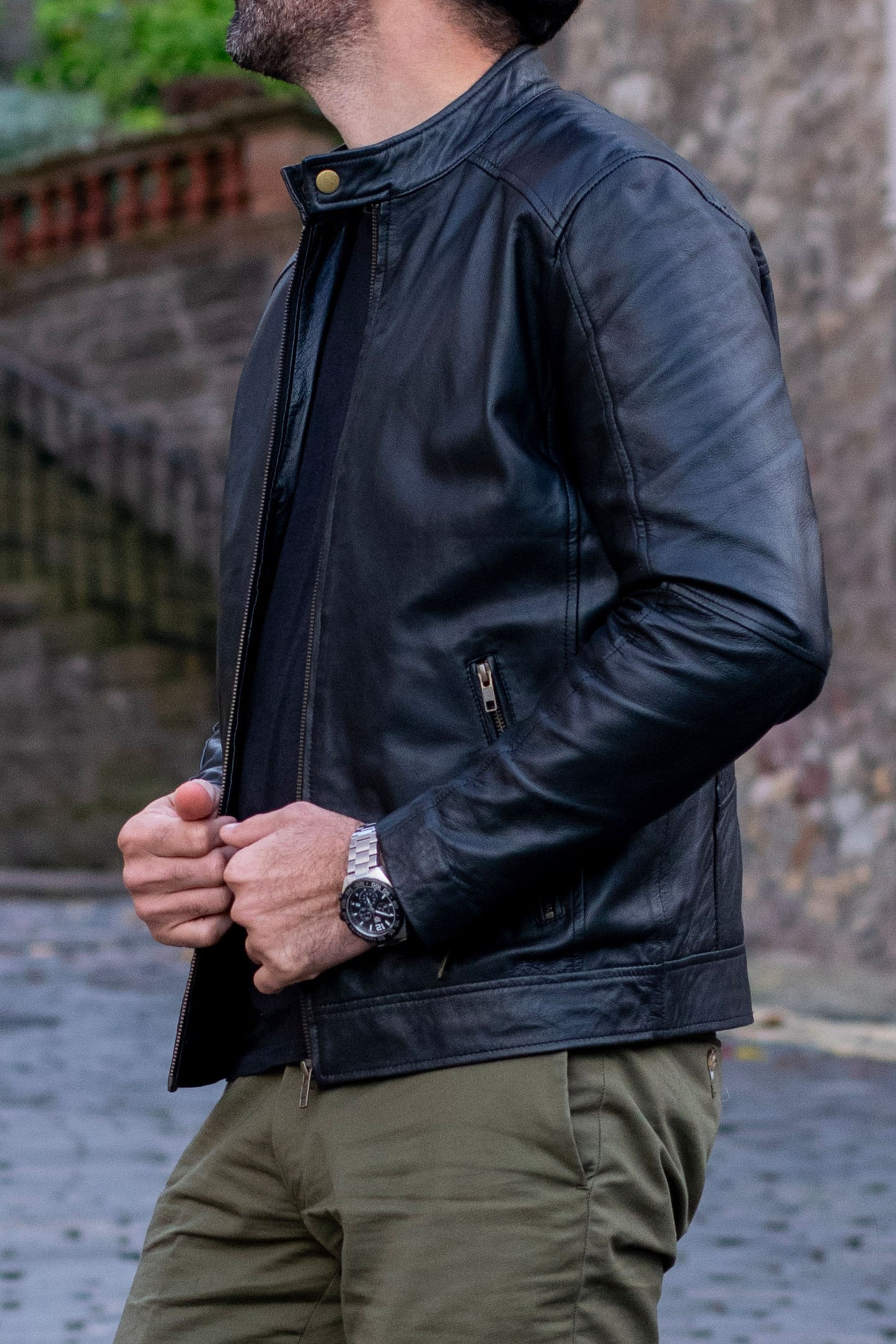 The Timeless Classic - Men's Real Leather Jacket Black