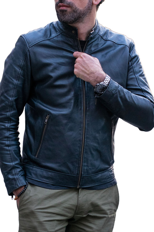 The Timeless Classic - Men's Real Leather Jacket Black